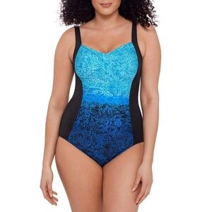 MIRADONNA by Miraclesuit Womens Swim Suit One Piece Light Padded Sz 10 NWT